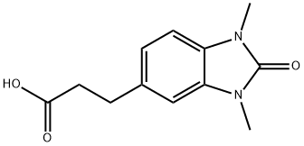 3-(1,3-Dimethyl-2-oxo-2,3-dihydro-1H-benzoimidazol-5-yl)-propionicacid 结构式