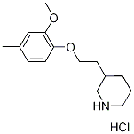 3-[2-(2-Methoxy-4-methylphenoxy)ethyl]piperidinehydrochloride 结构式