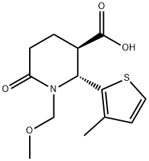 (2R,3R)-1-Methoxymethyl-2-(3-methyl-thiophen-2-yl)-6-oxo-piperidine-3-carboxylic acid 结构式