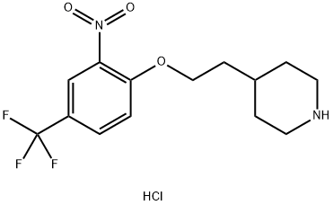 4-{2-[2-Nitro-4-(trifluoromethyl)phenoxy]-ethyl}piperidine hydrochloride 结构式