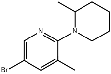 5-Bromo-3-methyl-2-(2-methyl-1-piperidinyl)-pyridine 结构式