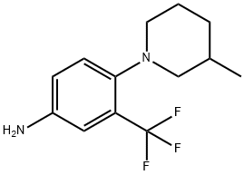 4-(3-Methyl-1-piperidinyl)-3-(trifluoromethyl)-phenylamine 结构式