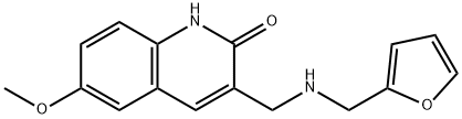 3-{[(Furan-2-ylmethyl)-amino]-methyl}-6-methoxy-1H-quinolin-2-one 结构式