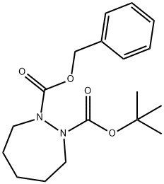 1-Benzyl 2-(tert-butyl) 1,2-diazepane-1,2-dicarboxylate 结构式