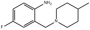 4-Fluoro-2-[(4-methyl-1-piperidinyl)methyl]aniline 结构式