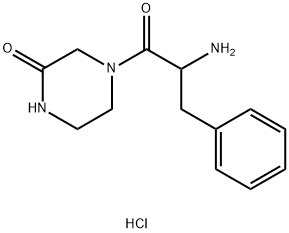 4-(2-Amino-3-phenylpropanoyl)-2-piperazinonehydrochloride 结构式