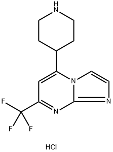 5-Piperidin-4-yl-7-trifluoromethyl-imidazo[1,2-a]-pyrimidine dihydrochloride 结构式