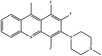 1,2,4-三氟-9-甲基-3-(4-甲基-1-	哌嗪)吖啶 结构式