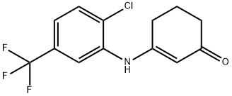 3-{[2-氯-5-(三氟甲基)苯基]氨基}环己-2-烯-1-酮 结构式