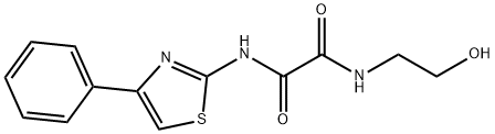 N-(2-羟基乙基)-N'-(4-苯基-1,3-噻唑-2-基)乙烷二酰胺 结构式