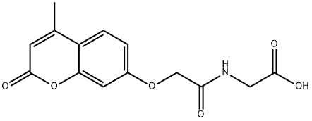 2-[2-(4-甲基-2-氧代-苯并吡喃-7-基)氧基乙酰氨基]乙酸 结构式