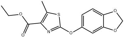 2-(1,3-苯并二唑-5-氧基)-5-甲基-1,3-噻唑-4-甲酸乙酯 结构式