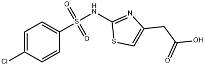 2-[2-[(4-氯苯基)磺酰基氨基]-1,3-噻唑-4-基]乙酸 结构式