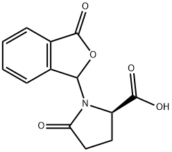 5-氧代-1-(3-氧代-1,3-二氢-2-苯并呋喃-1-基)-D-脯氨酸 结构式