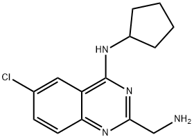 2-(氨基甲基)-6-氯-N-环戊基喹唑啉-4-胺 结构式