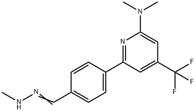 (E)-N,N-二甲基-6-(4-((2-甲基腙)甲基)苯基)-4-(三氟甲基)吡啶-2-胺 结构式