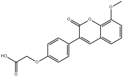 [4-(8-甲氧基-2-氧代-2H-苯并吡喃-3-基)苯氧基]乙酸 结构式