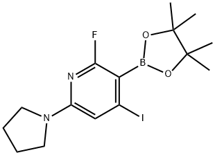 2-氟-4-碘-6-(吡咯烷-1-基)-3-(4,4,5,5-四甲基-1,3,2-二氧杂BOR醇AN-2-基)吡啶 结构式