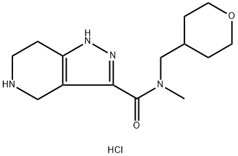 N-Methyl-N-(tetrahydro-2H-pyran-4-ylmethyl)-4,5,6, 7-tetrahydro-1H-pyrazolo[4,3-c]pyridine-3-carboxa 结构式
