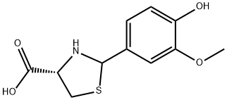 (4S)-2-(4-羟基-3-甲氧苯基)-1,3-噻唑烷-4-羧酸 结构式