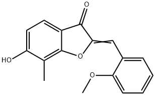 (2Z)-6-羟基-2-(2-甲氧基苯亚甲基)-7-甲基-1-苯并呋喃-3(2H)-酮 结构式