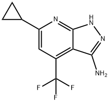 6-环丙基-4-(三氟甲基)-2H-吡唑并[3,4-B]吡啶-3-胺 结构式