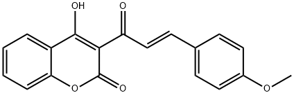 4-羟基-3-[(2E)-3-(4-甲氧苯基)丙-2-烯酰]-2H-苯并吡喃-2-酮 结构式