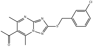 1-[2-[(3-氯苄基)硫代]-5,7-二甲基-[1,2,4]三唑并[1,5-A]嘧啶-6-基]乙酮 结构式