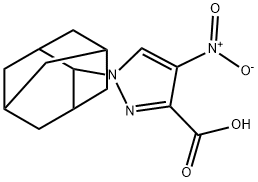 1-(2-金刚烷基)-4-硝基-1H-吡唑-3-羧酸 结构式