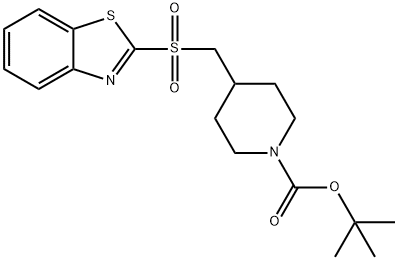 4-[(1,3-苯并噻唑-2-基磺酰基)甲基]哌啶-1-甲酸叔丁酯 结构式