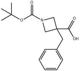 3-苄基-1-[(叔丁氧基)羰基]氮杂环丁烷-3-羧酸 结构式