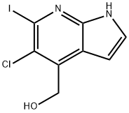 (5-氯-6-碘-7H-吡咯并[2,3-B]吡啶-4-基)甲醇 结构式