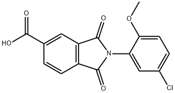 2-(5-氯-2-甲氧基-苯基)-1,3-二氧代-异5-吲哚甲酸 结构式