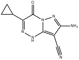 7-氨基-3-环丙基-4-氧代-1,4-二氢吡唑并[5,1-C][1,2,4]三嗪-8-甲腈 结构式