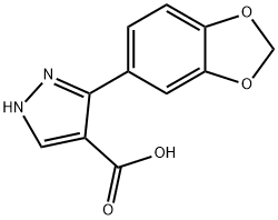 3-(1,3-苯并二唑-5-基)-1H-吡唑-4-羧酸 结构式
