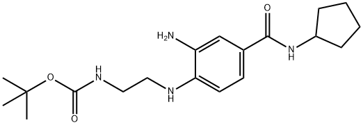 tert-Butyl [2-({2-amino-4-[(cyclopentylamino)-carbonyl]phenyl}amino)ethyl]carbamate 结构式