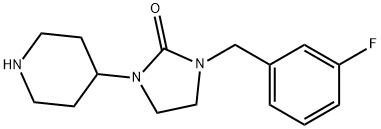 1-(3-氟苄基)-3-哌啶-4-基咪唑啉-2-酮 结构式