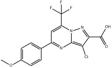 3-氯-5-(4-甲氧苯基)-7-(三氟甲基)吡唑[1,5-A]嘧啶-2-羧酸 结构式