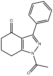 1-乙酰基-3-苯基-1,5,6,7-四氢-4H-吲唑-4-酮 结构式
