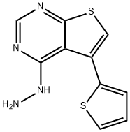 4-Hydrazino-5-thien-2-ylthieno[2,3-d]pyrimidine 结构式