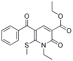 Ethyl 5-benzoyl-1,2-dihydro-1-ethyl-6-(methylthio)-2-oxopyridine-3-carboxylic acid 结构式