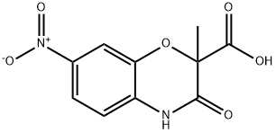 3,4-Dihydro-2-methyl-7-nitro-3-oxo-2H-1,4-benzoxazine-2-carboxylic acid 结构式