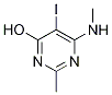 5-Iodo-2-methyl-6-(methylamino)pyrimidin-4-ol, N,2-Dimethyl-6-hydroxy-5-iodopyrimidin-4-amine 结构式