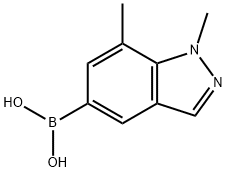 1,7-二甲基-1H-吲唑-5-硼酸 结构式