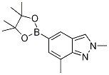 2,7-Dimethyl-5-(4,4,5,5-tetramethyl-1,3,2-dioxaborolan-2-yl)-2H-indazole 结构式