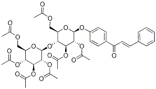 3-(acetyloxy)-6-[(acetyloxy)methyl]-2-(4-cinnamoylphenoxy)-5-({3,4,5-tri(ac etyloxy)-6-[(acetyloxy)methyl]tetrahydro-2H-pyran-2-yl}oxy)tetrahydro-2H-py ran-4-yl acetate 结构式