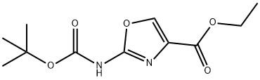 2-(BOC-氨基)噁唑-4-甲酸乙酯 结构式