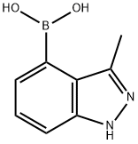 3-甲基-1H-吲唑-4-硼酸 结构式