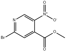 Methyl 2-bromo-5-nitropyridine-4-carboxylate, 2-Bromo-4-(methoxycarbonyl)-5-nitropyridine 结构式