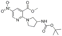 Methyl 2-{3-[(tert-butoxycarbonyl)amino]pyrrolidin-1-yl}-5-nitropyridine-3-carboxylate 结构式